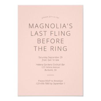 Last Fling Before The Ring Front View