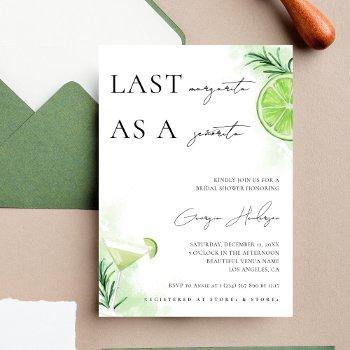 last margarita as a señorita mexican bridal shower invitation