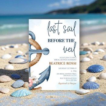 last sail before the veil nautical bridal shower invitation