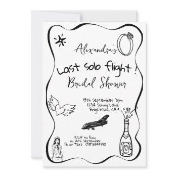 last solo flight hand bridal shower invitation