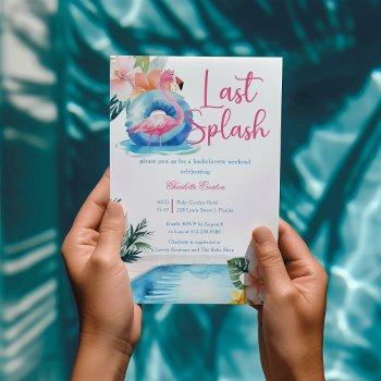 last splash flamingo bachelorette weekend  invitation