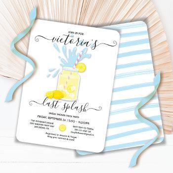 last splash lemonade pool party shower invitation