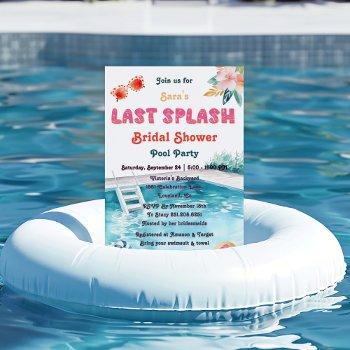 last splash pool-themed bachelorette bridal shower invitation