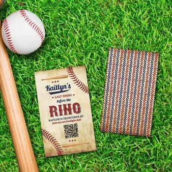 last swing before the ring! baseball bridal shower enclosure card