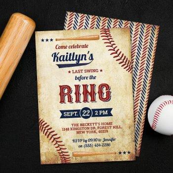 last swing before the ring! baseball bridal shower invitation