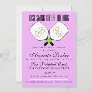 last swing before the ring wedding pickleball invitation