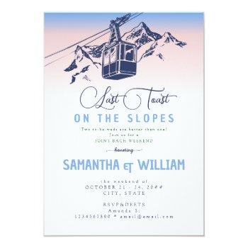 Last Toast On The Slopes Ski Joint Bach Weekend Invitation Front View