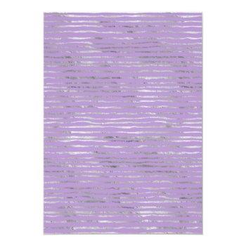 Lavender And Silver Floral Virtual Drive By Shower Invitation Front View