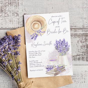 lavender cup of tea, tea party bridal shower invitation