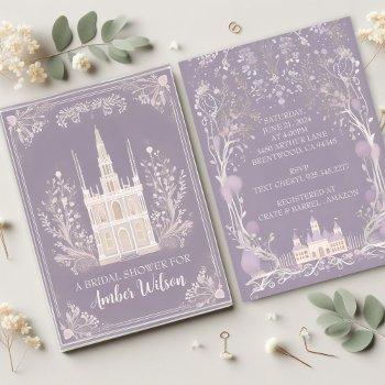 lavender fairytale castle invitation