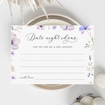 lavender floral date night ideas bridal shower enclosure card