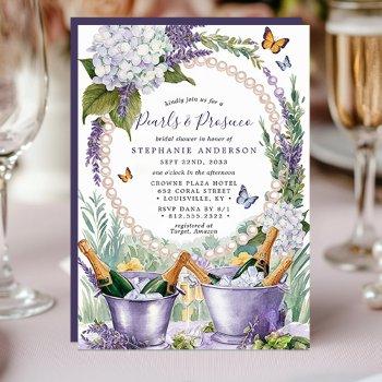 lavender pearls and prosecco garden bridal shower invitation