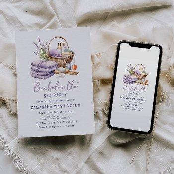 lavender spa day bridal shower invitation