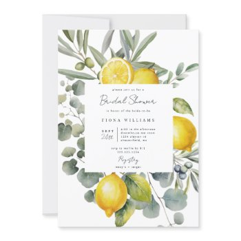 lemon and olive bridal shower invitation