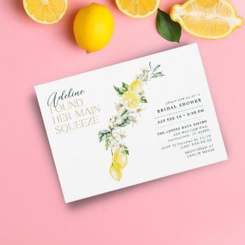 lemon citrus main squeeze bridal shower invitation