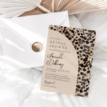 leopard animal print modern bridal shower  invitation