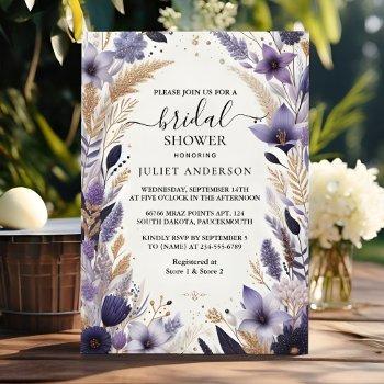 let plum fall summer lavender sage bridal shower invitation