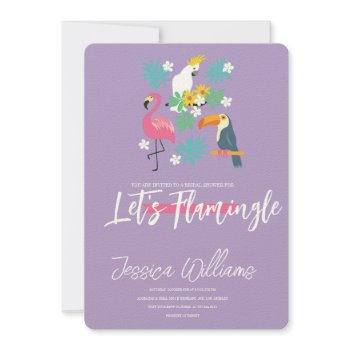 let’s flamingle! tropical bridal shower bash invitation