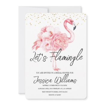 let’s flamingle! tropical bridal shower bash invitation