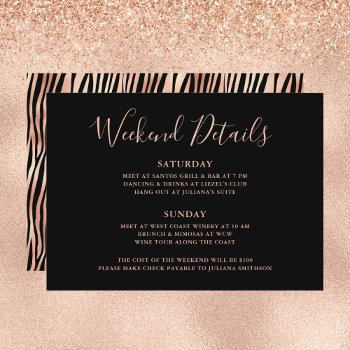 let's get wild weekend detail tiger bachelorette invitation