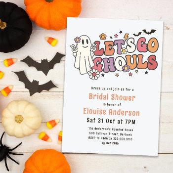 let's go ghouls halloween bridal shower invitation