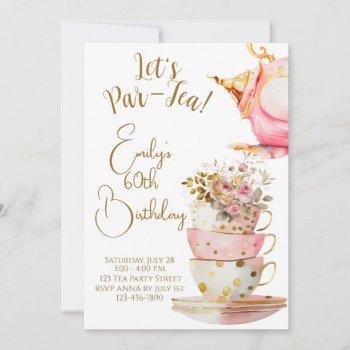 let's par-tea birthday party invitation