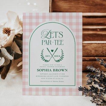 let's par-tee modern golf bridal shower invitation