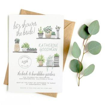 let's shower the bride | modern boho houseplants invitation