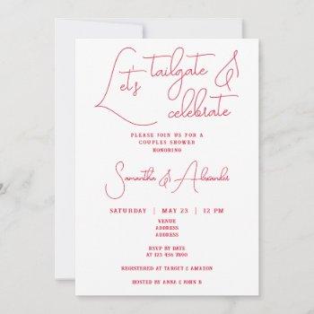 let's tailgate and celebrate wedding couple shower invitation