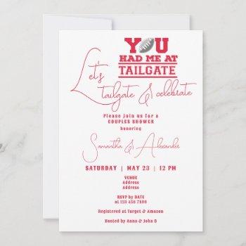 let's tailgate & celebrate couples wedding shower invitation