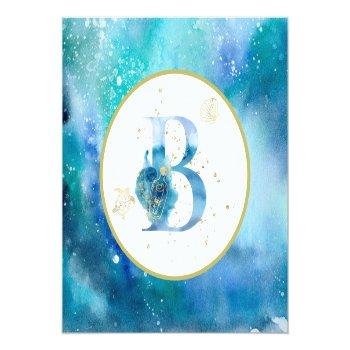 *~*  Letter B - Beach Nautical Envelope  Sticker Front View