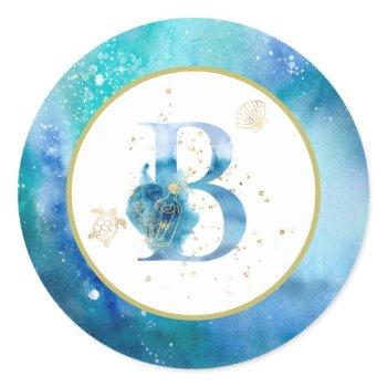 *~*  letter b - beach nautical envelope  sticker