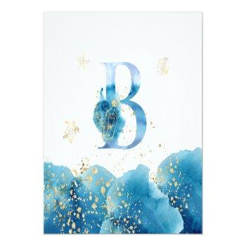 *~*  Letter B - Sea Ocean Beach Envelope  Sticker Front View