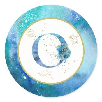 *~*  letter o -  nautical beach envelope  sticker