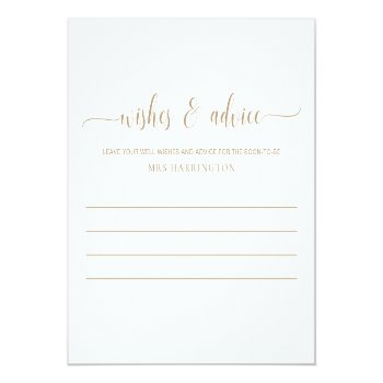 Leyton Gold Wishes And Advice Enclosure Card Front View