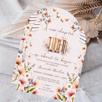 library new chapter begins bridal shower invitation