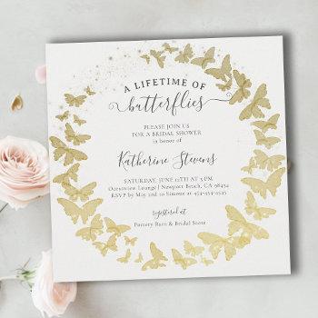 lifetime butterflies wreath modern bridal shower invitation