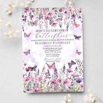 lifetime of butterflies wildflowers bridal shower invitation