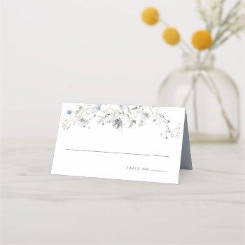 light blue floral | bridal shower or wedding place card