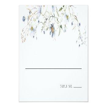 Light Blue Floral | Bridal Shower Or Wedding Place Card Front View