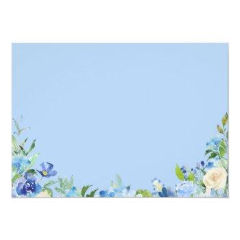 Light Blue Hydrangea  Rsvp Card With Meal Choice Front View