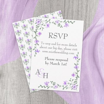 light purple wedding rsvp card