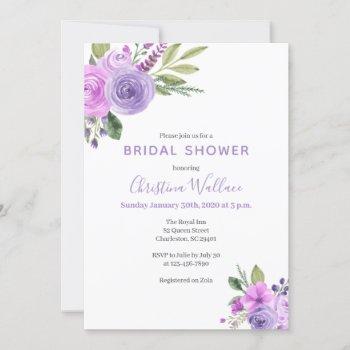 lilac and lavender bridal shower invitation
