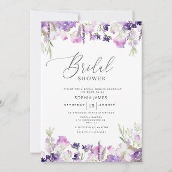 lilac lavender bridal shower invitation