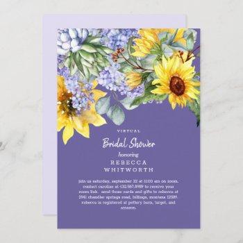 lilac & sunflower virtual bridal invitation