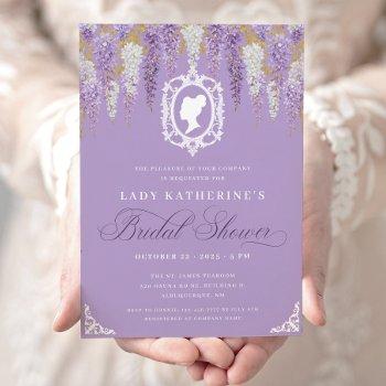lilac vintage bridal shower invitation