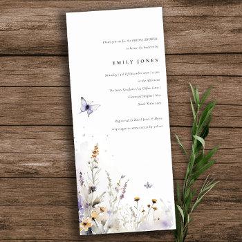 lilac wildflower butterfly garden bridal shower invitation