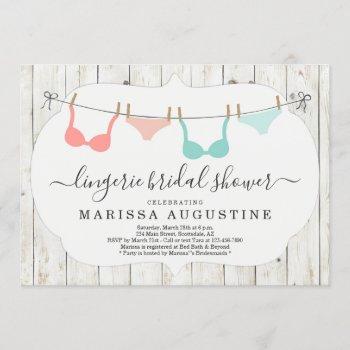 lingerie bridal shower party - rustic clothesline invitation