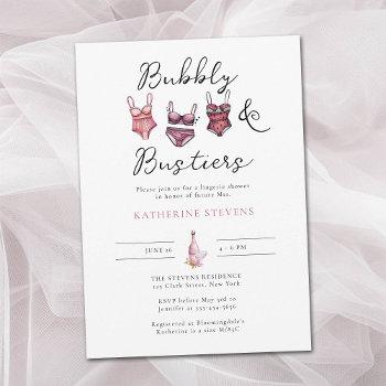 lingerie party bubbly bustiers chic bridal shower invitation