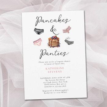 lingerie party pancakes panties pink bridal shower invitation